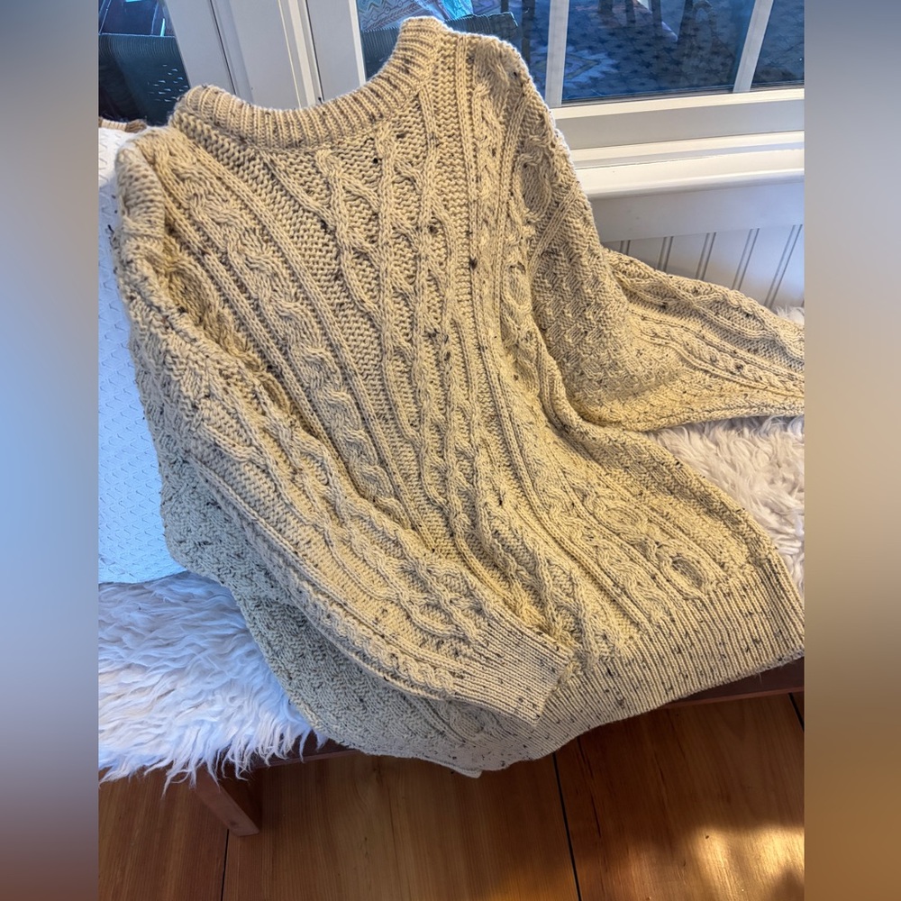 Vintage Fisherman’s Sweater 100% wool cable knit,made in Ireland oversized m - Picture 2 of 10